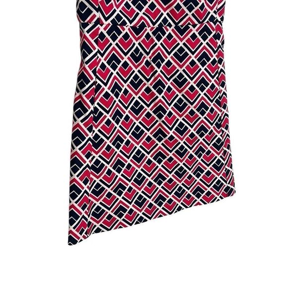 Gap Geometric Sleeveless Fit & Flare Mini Dress Red Black Size 4 - Picture 3 of 8